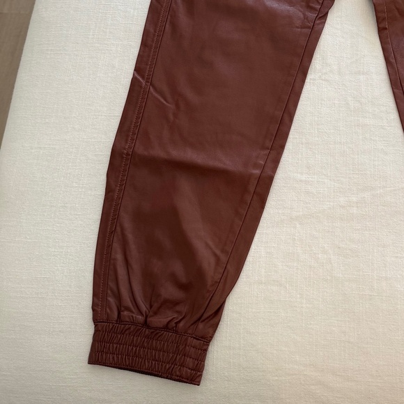 BRAND NEW Women's STELLA LUCE Brown Faux Leather Joggers - Size Small - Picture 5 of 6